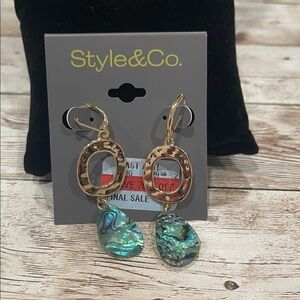 Style & Co. Gold and Iridescent Drop Earrings